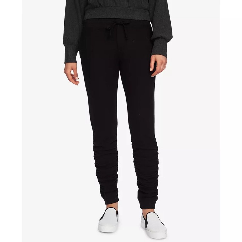 NWT Womens Size XL Nordstrom 1.STATE Black Soft Ruched Jogger Comfort Pants